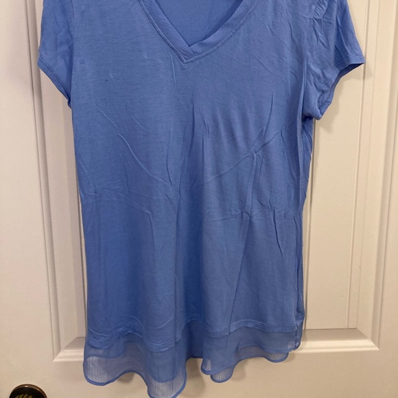 INC knit Tee with chiffon trim - Picture 4 of 4